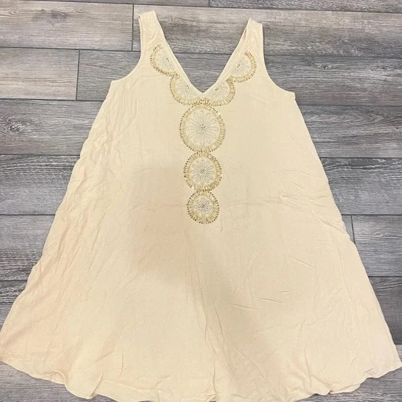 Lilly Pulitzer FIA DRESS Sand Dune Embellished Gold Beige XS - Picture 5 of 11